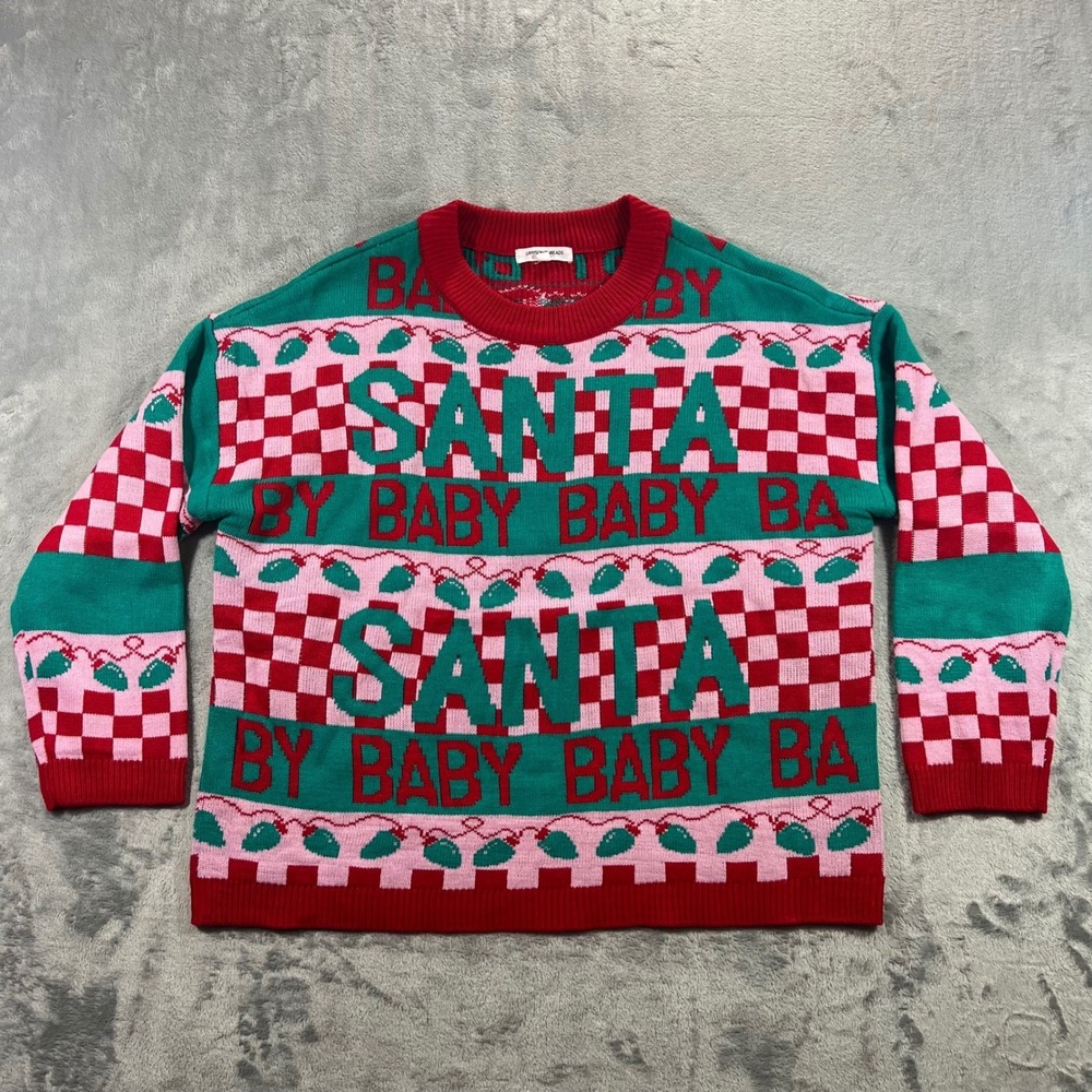 GRAYSON‎ THREADS Santa Baby Sweater Womens Large Red Green Pink Holiday